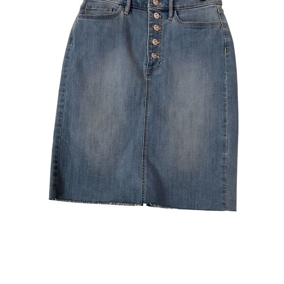 Banana Republic Womens Button Front Raw Hem Pencil Skirt Size 4 - Picture 3 of 7